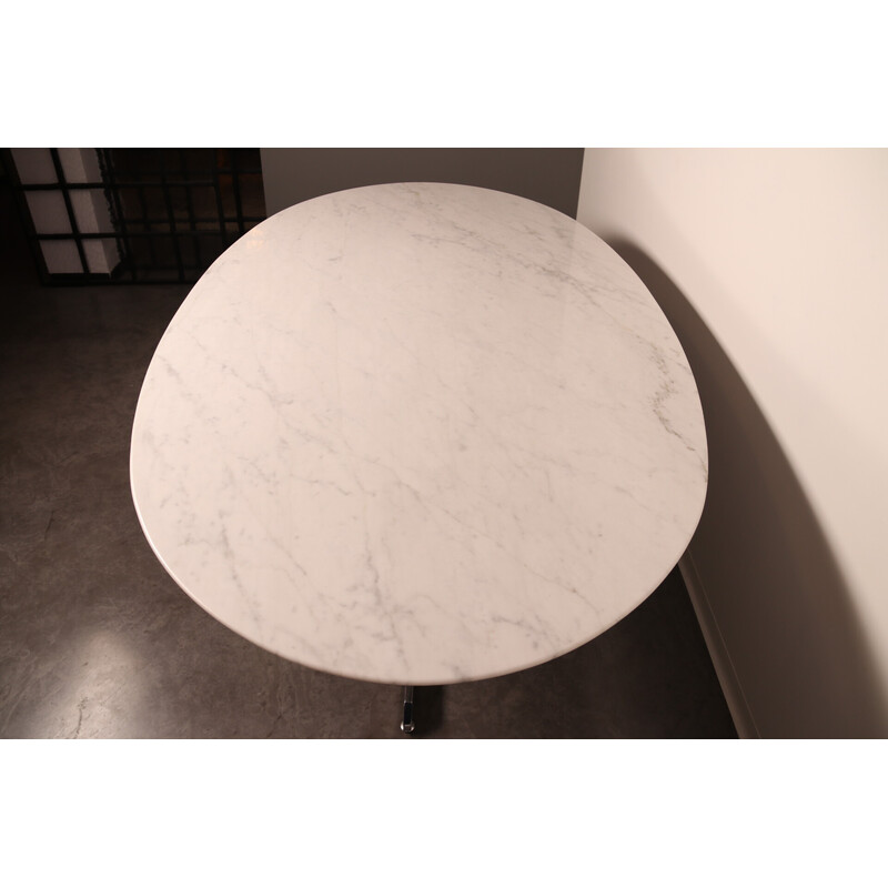 Table ovale vintage en marbre arabescato par Florence Knoll pour Roche Bobois, France 1960