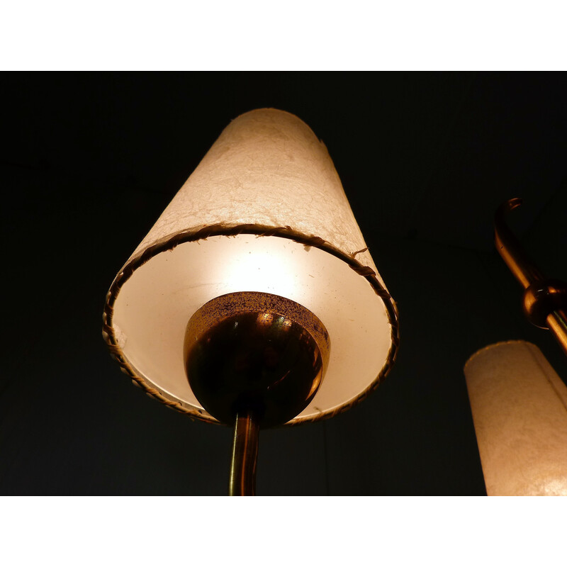 Vintage brass chandelier, Finland 1950