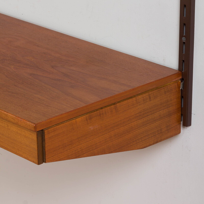 Vintage teak bookcase with desk by Kai Kristiansen for Fm Mobler, Denmark 1960