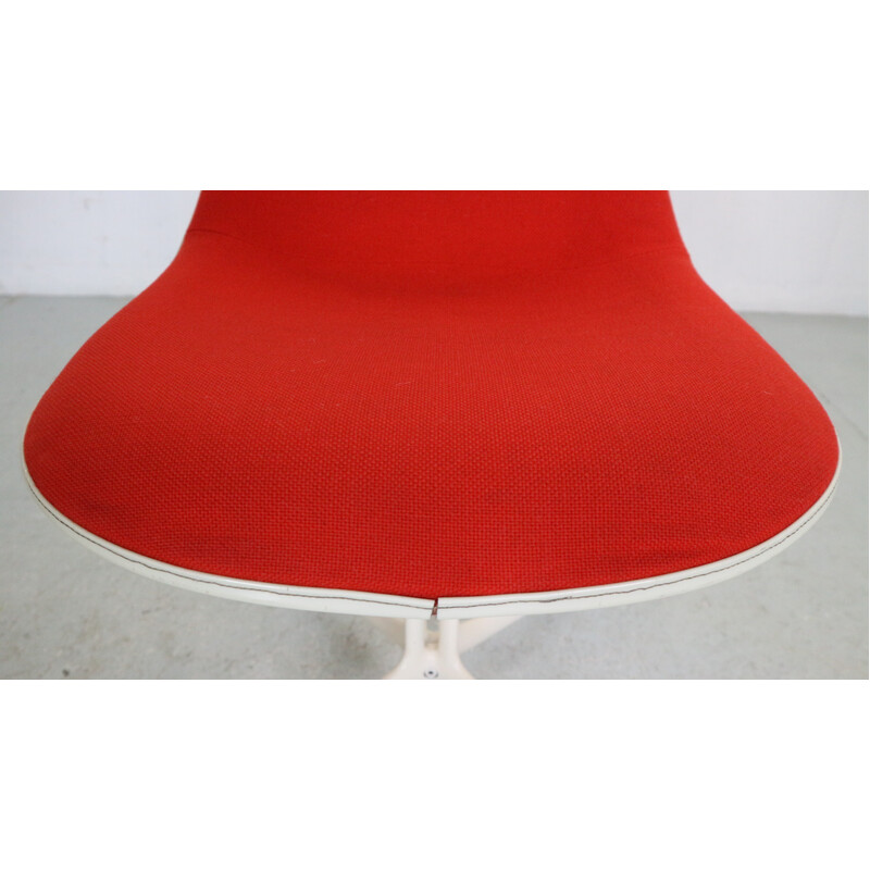 Juego de 4 sillas vintage "La Fonda" de fibra de vidrio roja de Ray y Charles Eames para Herman Miller, años 60