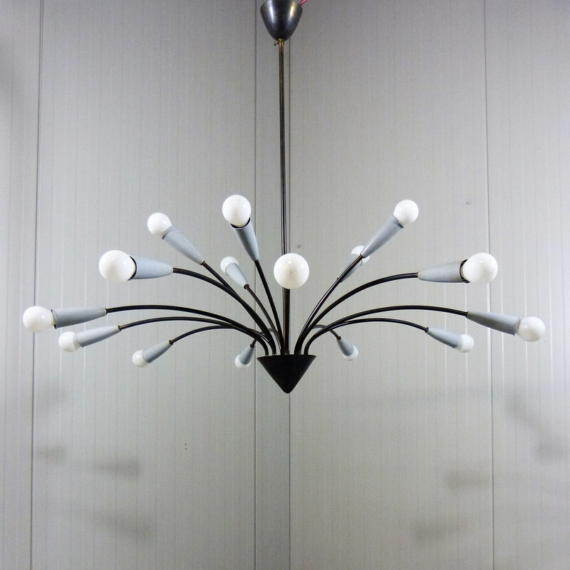 Vintage atomic sputnik chandelier, 1950s