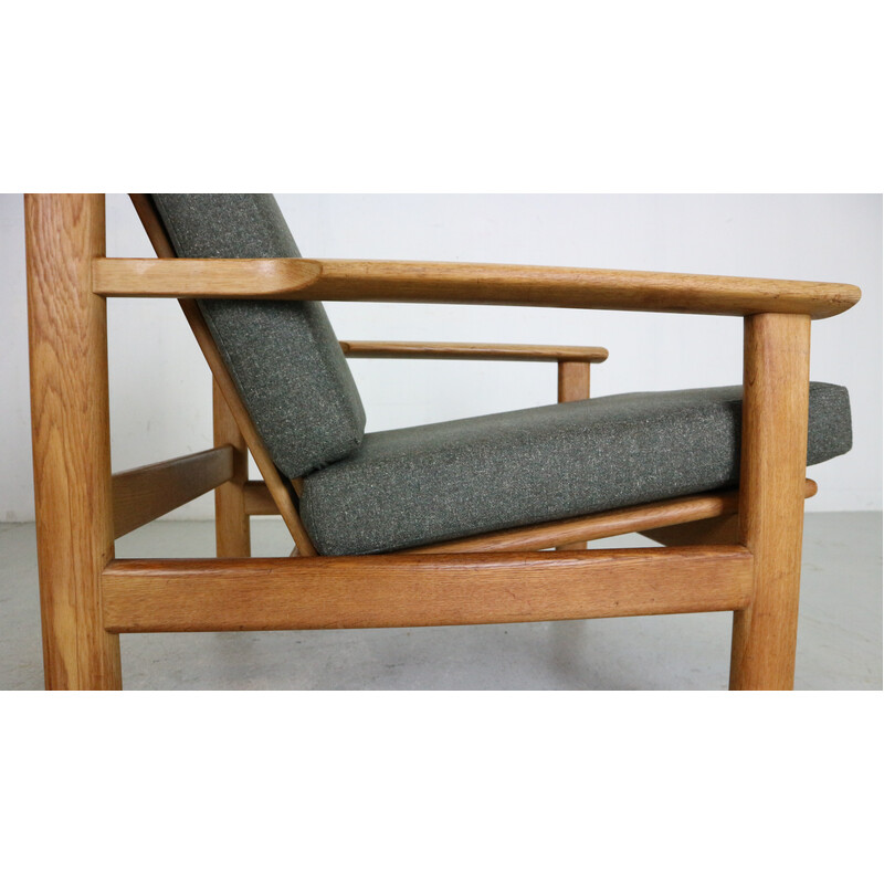 Paar Vintage-Sessel aus Eichenholz und Polsterung von Poul Volther für Frem Røjle, Dänemark 1950er Jahre
