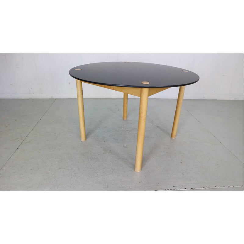 Vintage Flip-Top oakwood round dining table by Børge Mogensen for Fdb Møbler, Denmark 1950
