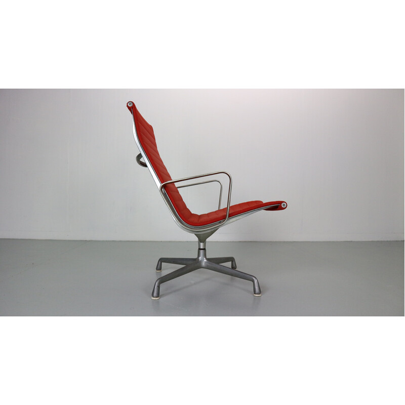 Vintage "Ea 116" Cadeirão giratório de escritório Hopsack vermelho de Charles Eames para Vitra, 1980