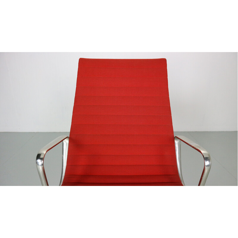 Vintage "Ea 116" Hopsack red office swivel armchair by Charles Eames for Vitra, 1980