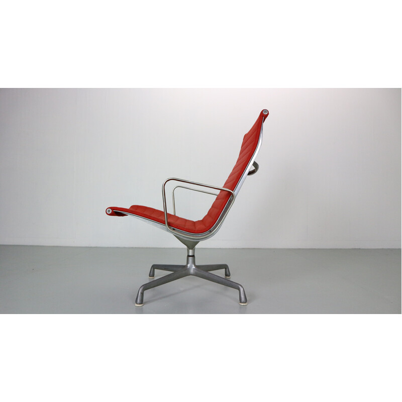 Vintage "Ea 116" Hopsack red office swivel armchair by Charles Eames for Vitra, 1980