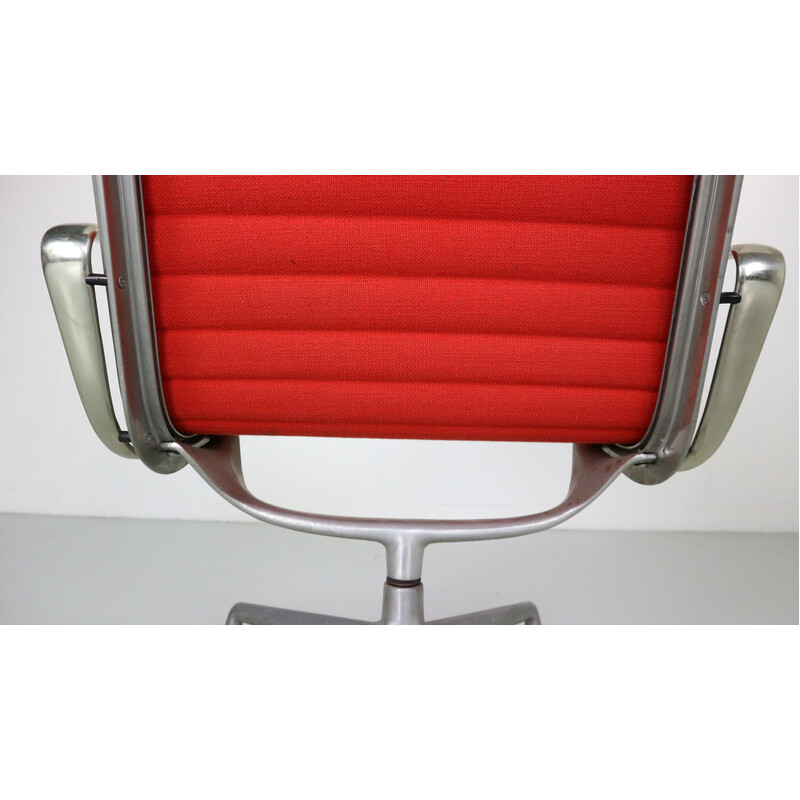 Vintage "Ea 116" Hopsack red office swivel armchair by Charles Eames for Vitra, 1980