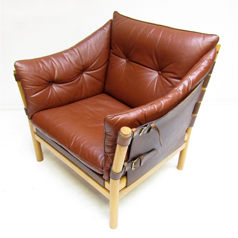 Fauteuil suédois vintage Ilona en cuir par Arne Norell, 1960