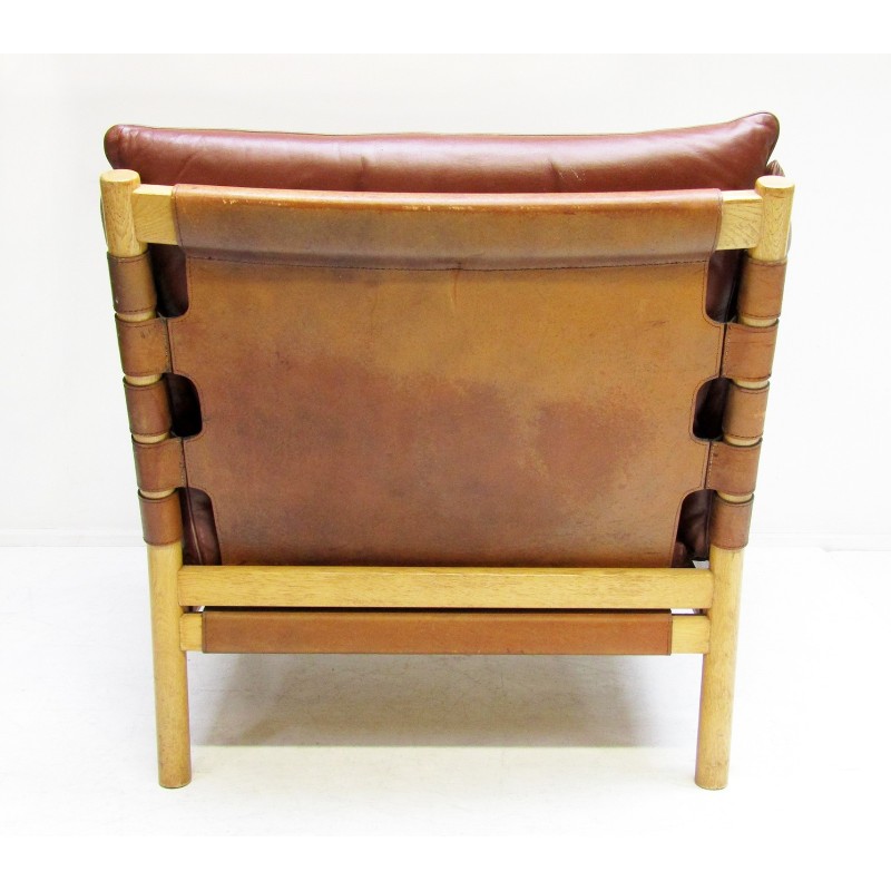 Swedish vintage Ilona armchair in leather by Arne Norell, 1960s