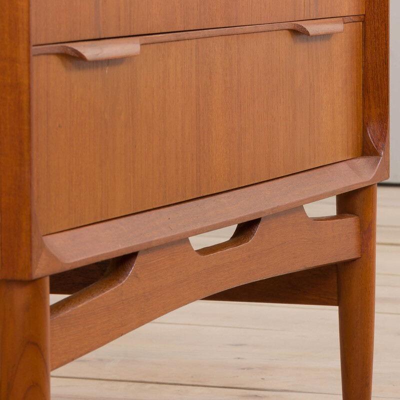 Danish vintage sculptural chest of drawers in teak, 1960s