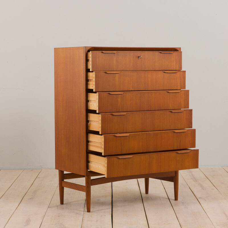 Danish vintage sculptural chest of drawers in teak, 1960s