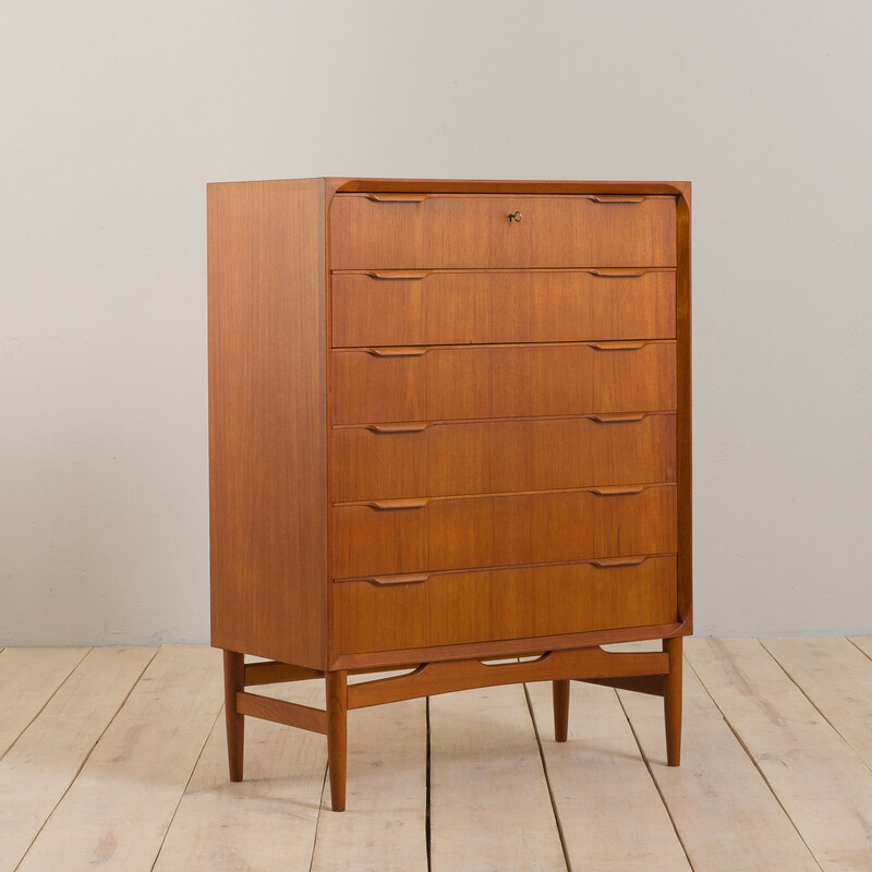 Danish vintage sculptural chest of drawers in teak, 1960s