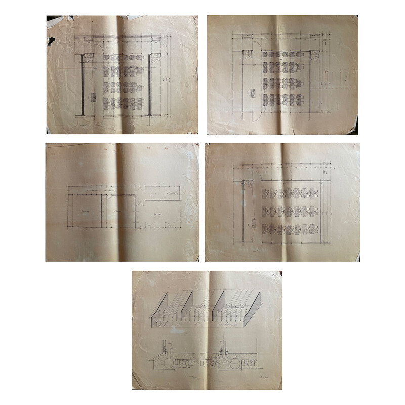 Set of 22 vintage documents from the Jean Prouvé workshops