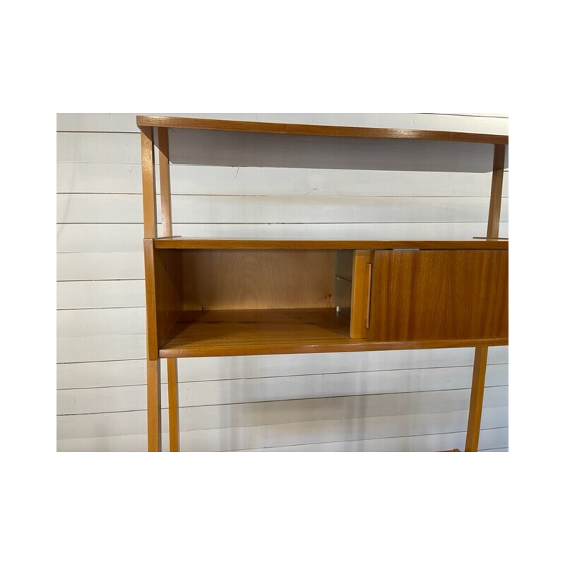 Vintage beechwood and glass Monti secretary by Frantisek Jirak, Czechoslovakia 1960