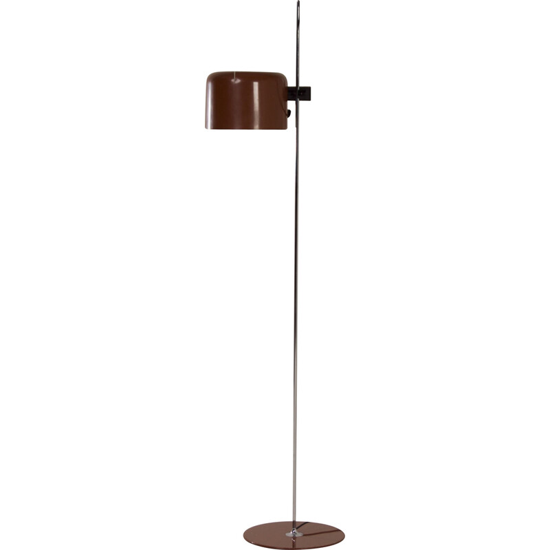 Vintage brown coupe floor lamp by Joe Colombo for Oluce, Italy 1960s