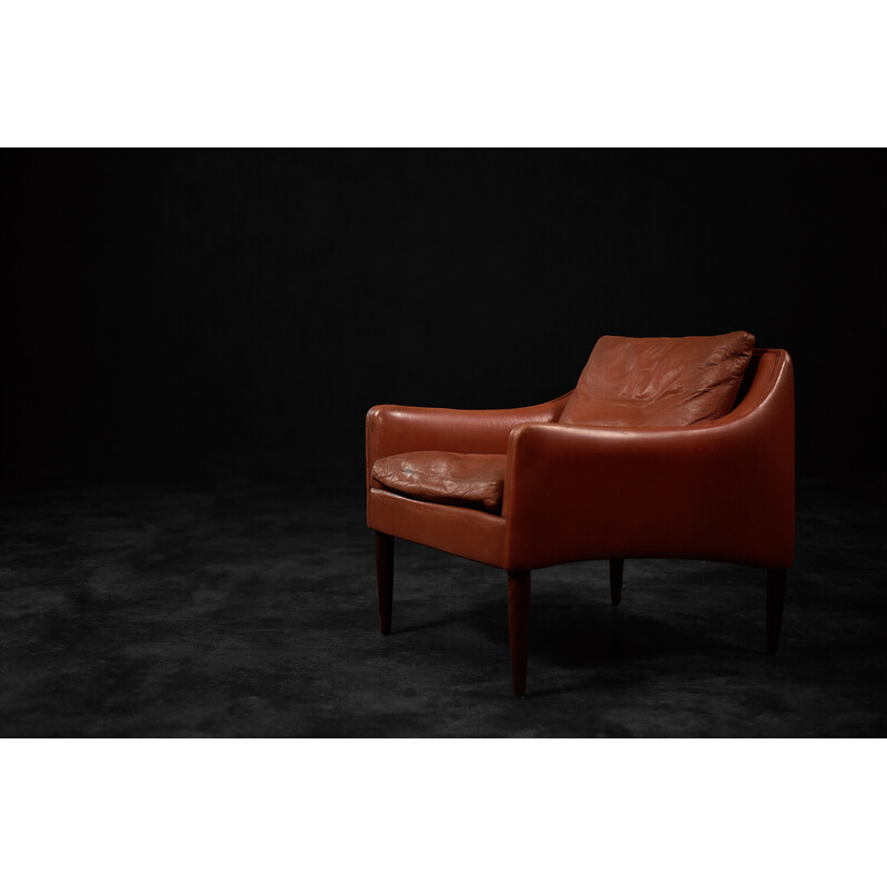 Vintage rosewood and leather lounge chair by Hans Olsen for Cs Møbler, 1958