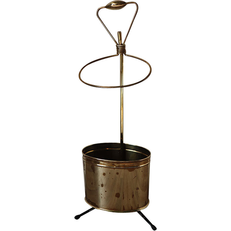 Vintage brass umbrella stand, 1950s