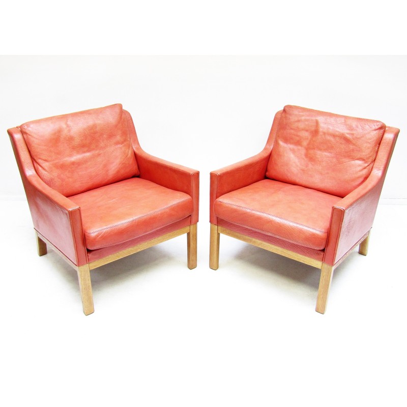 Pair of vintage lounge chairs by Kai Lyngfeldt Larsen for Søren Willadsen, Denmark 1960