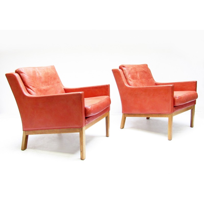 Pair of vintage lounge chairs by Kai Lyngfeldt Larsen for Søren Willadsen, Denmark 1960