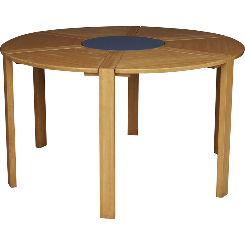 Vintage beechwood and lacquered wood table by Richard Nissen for Nissen, Denmark 1970