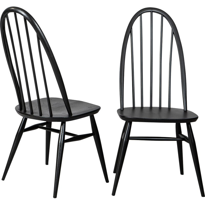 Paire de chaises Quaker en noir par Lucian Ercolani pour Ercol, 1960