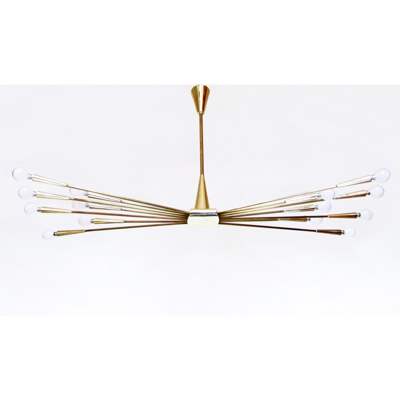 Vintage Sputnik chandelier by Oscar Torlasco for Lumi, Italy 1950