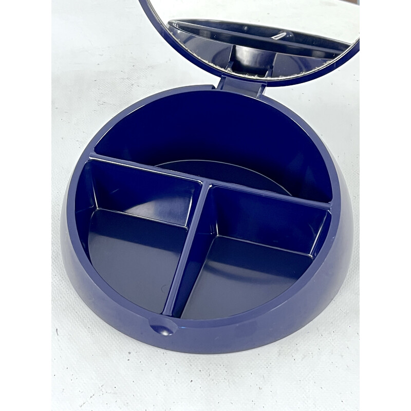 Vintage box with blue plastic mirror by Makio Hasuike for Gedy, Italy 1980