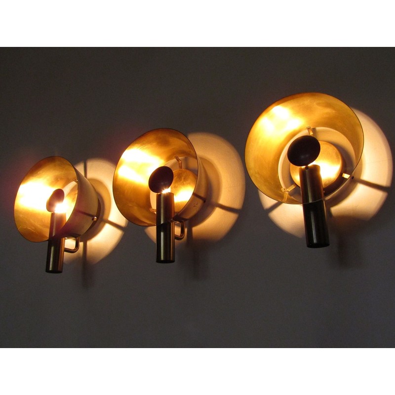 Vintage brass wall lamps for Lyfa, Denmark 1960