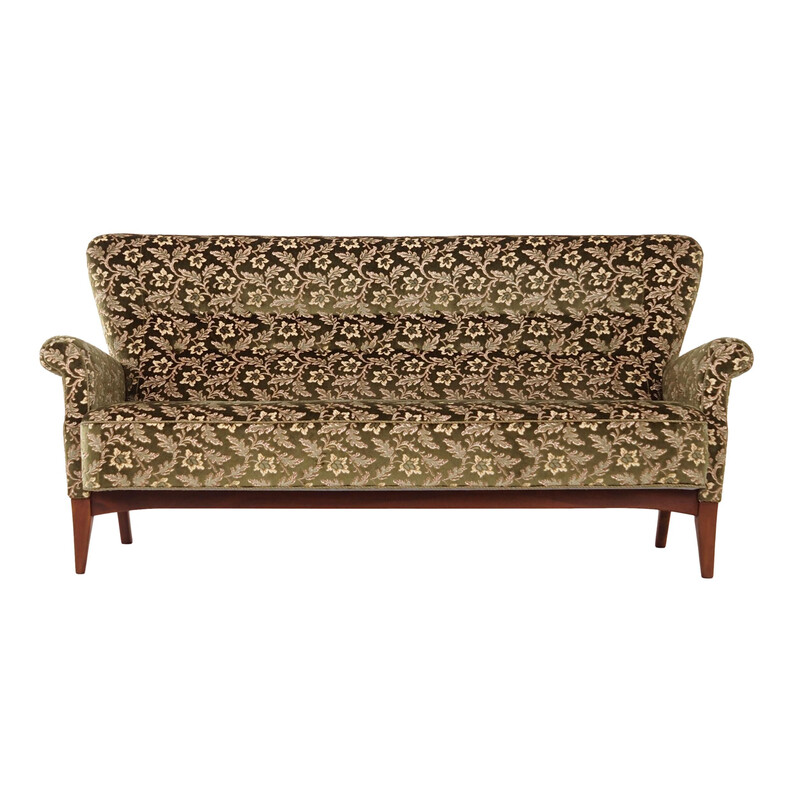 Vintage Scandinavian sofa in jacquard fabric by Fritz Hansen, 1970s