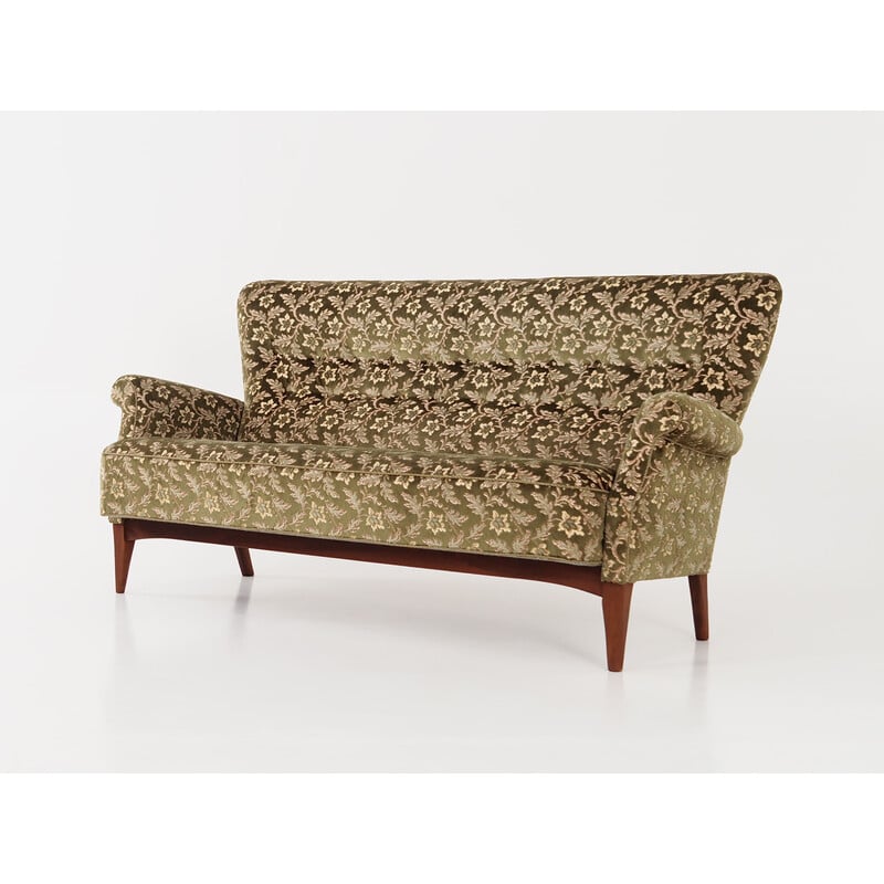 Vintage Scandinavian sofa in jacquard fabric by Fritz Hansen, 1970s