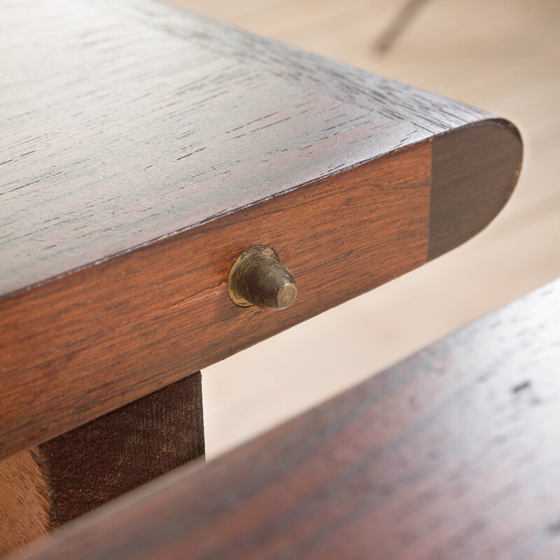 Vintage extendable round table by Knaernulf for Sorø Stolefabrik, Denmark 1960