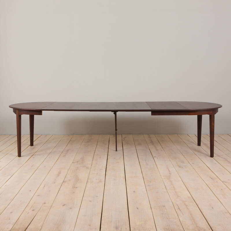 Vintage extendable round table by Knaernulf for Sorø Stolefabrik, Denmark 1960