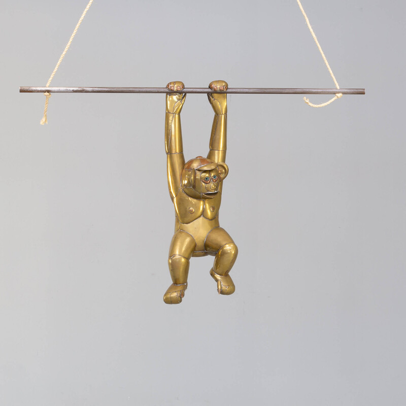 Vintage "hanging monkey" sculpture by Sergio Bustamente