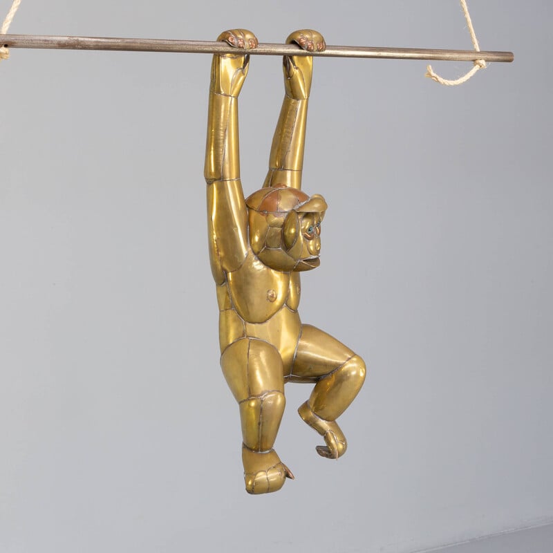 Vintage "hanging monkey" sculpture by Sergio Bustamente