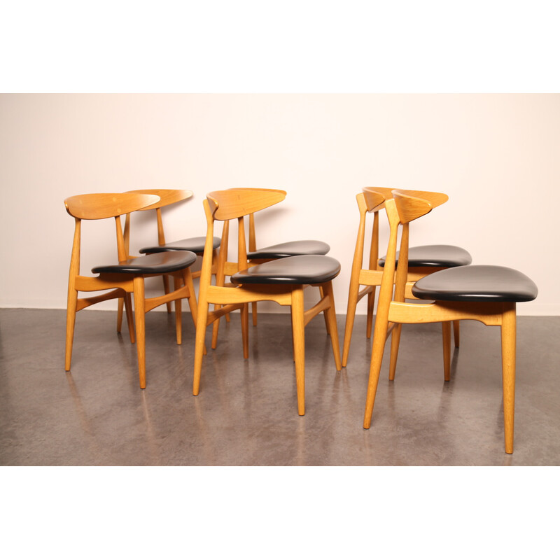 Juego de comedor vintage de Hans Wegner para Carl Hansen and Son, Dinamarca Años 2000