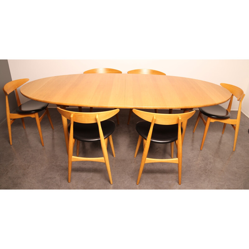 Conjunto de jantar Vintage de Hans Wegner para Carl Hansen e Son, Dinamarca 2000s