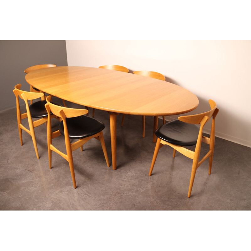 Conjunto de jantar Vintage de Hans Wegner para Carl Hansen e Son, Dinamarca 2000s