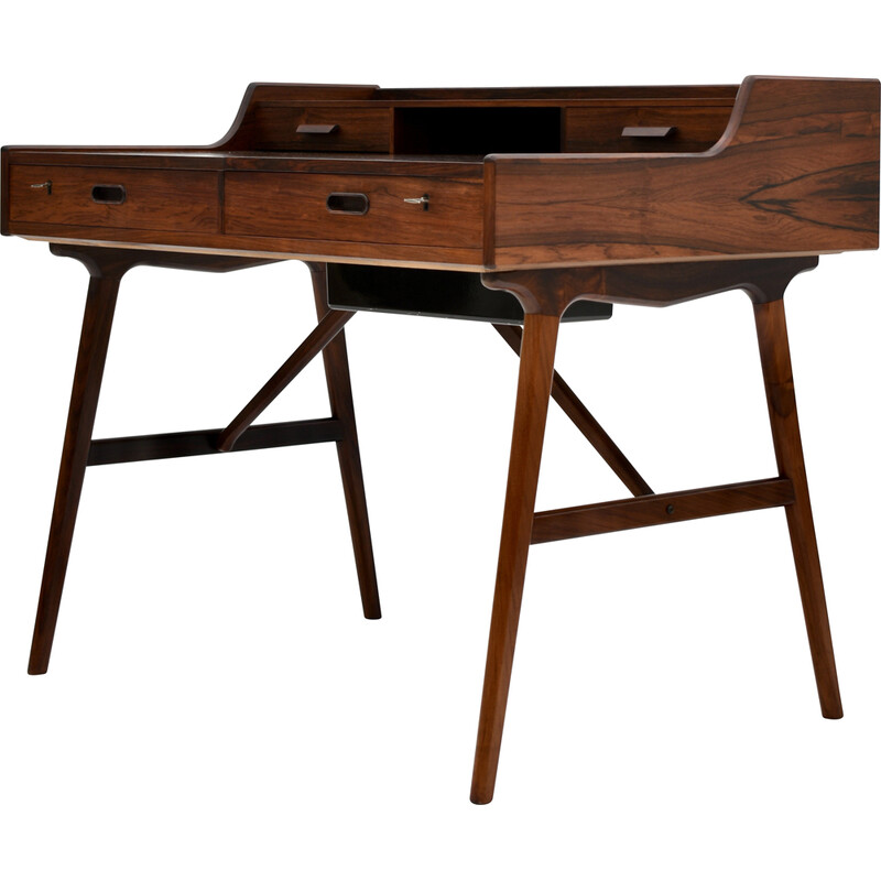 Vintage model 65 rosewood writing desk by Arne Wahl Iversen for Vinde Mobelfabrik, Denmark