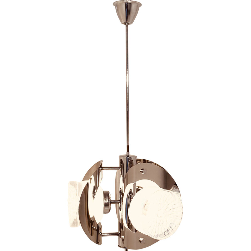 Spage age vintage chandelier by Carlo Nason for Mazzega, Italy 1970s