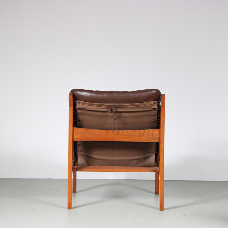 Vintage “Hunting chair” armchair with ottoman by Torbjorn Afdal for Bruksbo, Norway 1960s