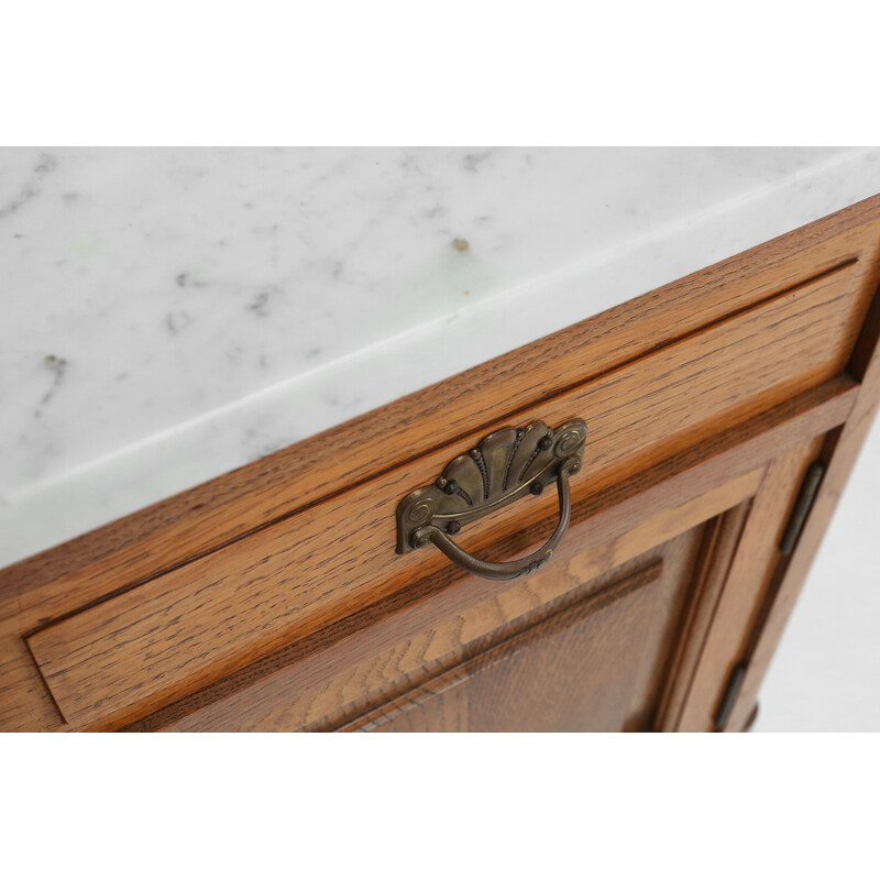 Mid-century night stand with a carrara marble top, 1950