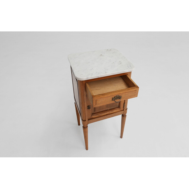 Mid-century night stand with a carrara marble top, 1950