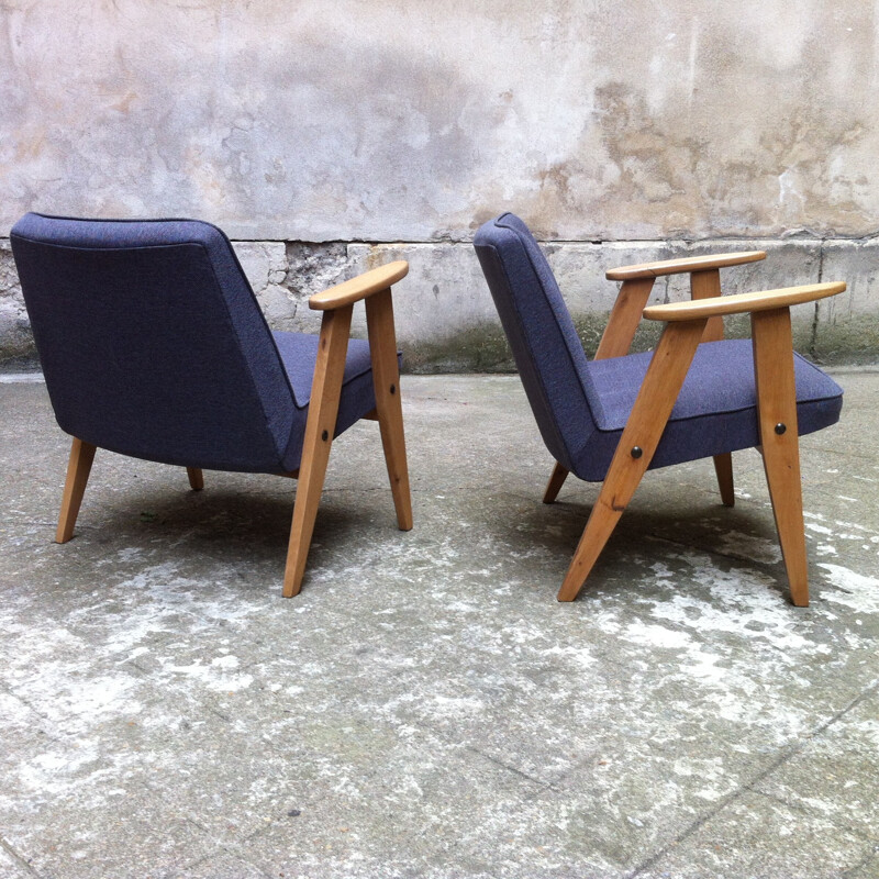 Pair of Sovietic "366" armchairs, Jozef CHIEROWSKI - 1960s