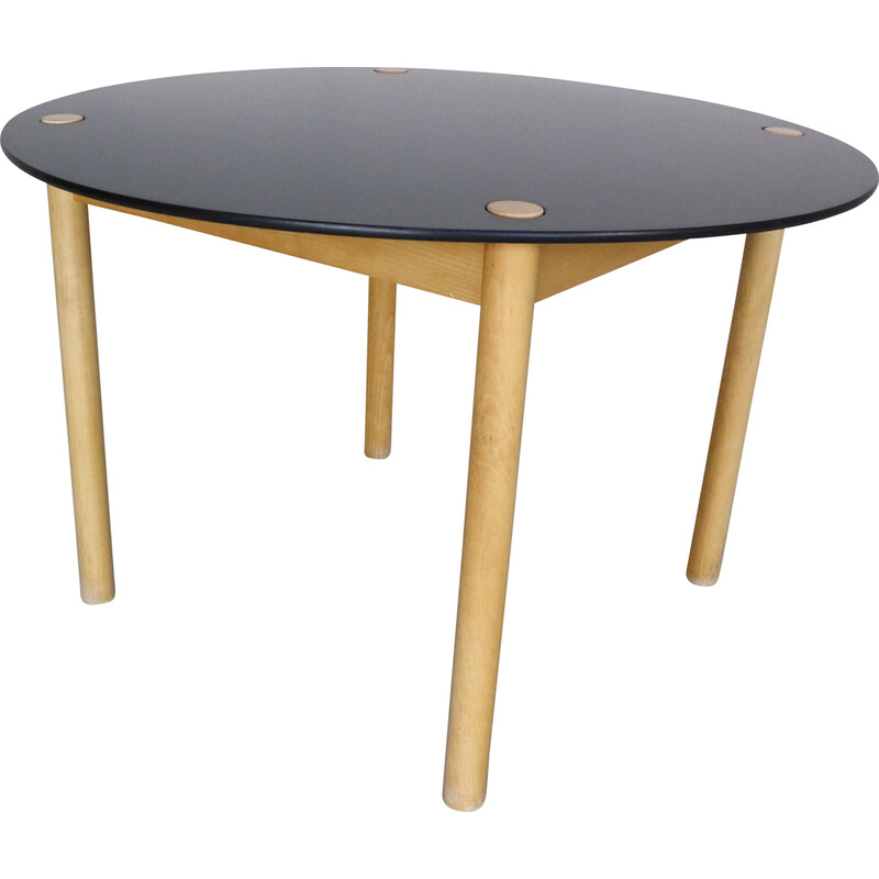 Vintage Flip-Top oakwood round dining table by Børge Mogensen for Fdb Møbler, Denmark 1950