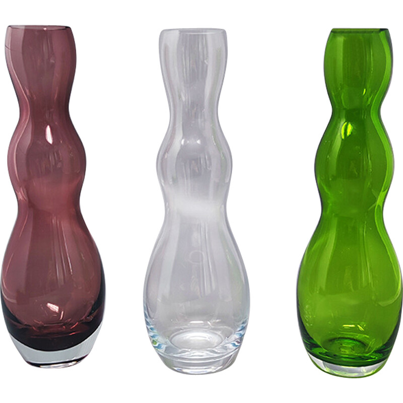 Set of 3 vintage vases in Murano glass by Nason, Italy 1970s