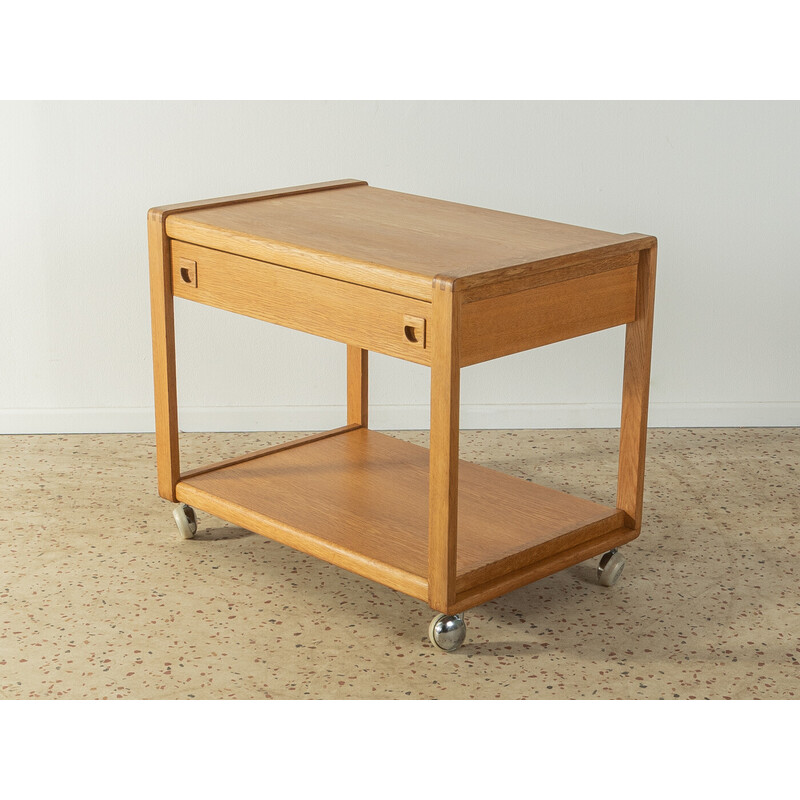 Vintage oakwood serving trolley, Denmark 1960s