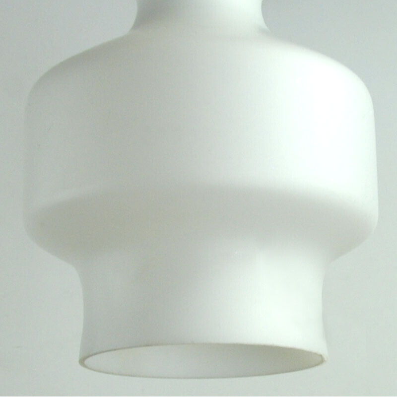 Vintage opalin glass Intra pendant lamp by Raak Amsterdam, 1960s