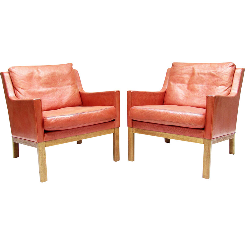 Pair of vintage lounge chairs by Kai Lyngfeldt Larsen for Søren Willadsen, Denmark 1960