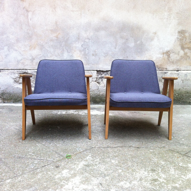 Pair of Sovietic "366" armchairs, Jozef CHIEROWSKI - 1960s