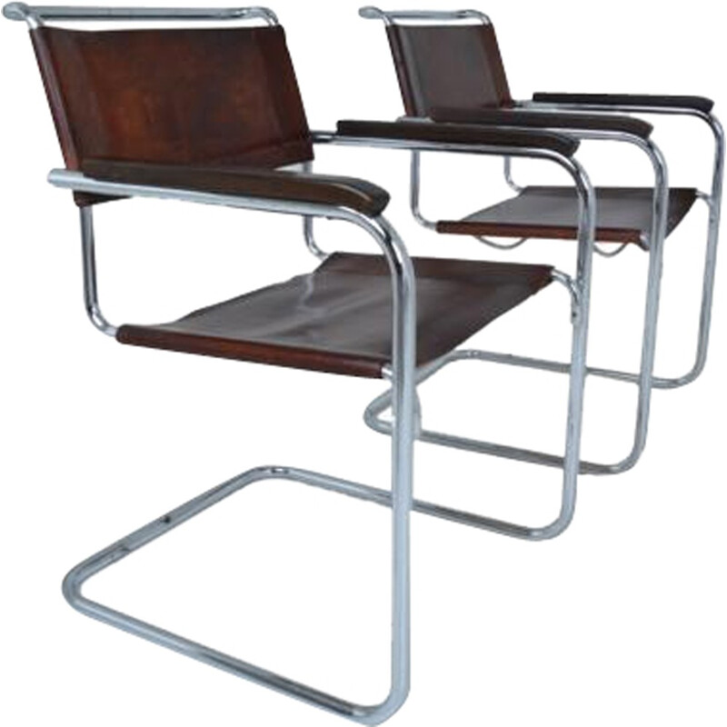 Pair of armchairs B 34 Marcel Breuer - 1950s